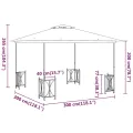 Tonnelle avec parois et toit double 3x3 m Anthracite