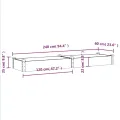 Lit surélevé de jardin doublure 240x60x25 cm bois massif sapin