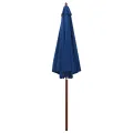 Parasol avec mât en bois 300x258 cm Bleu