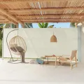 Auvent latéral rétractable de patio 220x600 cm Crème