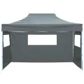 Tente de réception pliable avec 3 parois 3x4 m Acier Anthracite