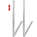 Pieds de table télescopiques 4 pcs Nickel brossé 710 mm-1100 mm