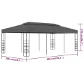 Tonnelle de jardin 3 x 6 m Anthracite