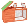 Clapier marron 100,5x54x55 cm bois de pin massif