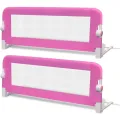 Barrière de lit de sécurité pour tout-petits 2pcs Rose 102x42cm