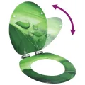 Siège WC Couvercle fermeture en douceur MDF Vert Gouttes d'eau