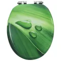 Siège WC Couvercle fermeture en douceur MDF Vert Gouttes d'eau
