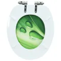Siège WC Couvercle fermeture en douceur MDF Vert Gouttes d'eau