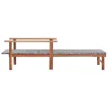 Chaise longue Résine tressée et bois d'acacia massif Gris