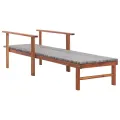 Chaise longue Résine tressée et bois d'acacia massif Gris