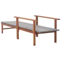 Chaise longue Résine tressée et bois d'acacia massif Gris