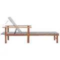Chaise longue Résine tressée et bois d'acacia massif Gris