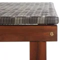 Chaise longue Résine tressée et bois d'acacia massif Gris