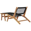 Chaise longue avec repose-pied Bois de teck solide et corde