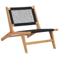 Chaise longue avec repose-pied Bois de teck solide et corde
