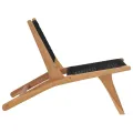 Chaise longue avec repose-pied Bois de teck solide et corde