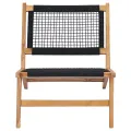 Chaise longue avec repose-pied Bois de teck solide et corde