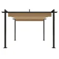 Tonnelle de jardin avec toit rétractable 3x3 m Taupe