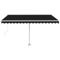Auvent automatique capteur de vent et LED 400x350 cm Anthracite