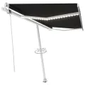 Auvent automatique capteur de vent et LED 400x350 cm Anthracite