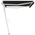 Auvent automatique capteur de vent et LED 400x350 cm Anthracite