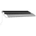 Auvent automatique capteur de vent et LED 400x350 cm Anthracite