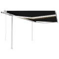 Auvent automatique capteur de vent et LED 4x3,5 m Anthracite