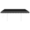 Auvent automatique capteur de vent et LED 4x3,5 m Anthracite