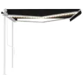 Auvent automatique capteur de vent et LED 4x3,5 m Anthracite