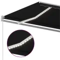 Auvent automatique capteur de vent et LED 4x3,5 m Anthracite