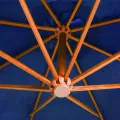 Parasol de jardin suspendu avec mât bleu azuré bois de sapin