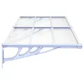 Auvent de porte Gris et transparent 199x90 cm Polycarbonate