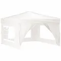 Tente de réception pliable avec parois Blanc 3x3 m