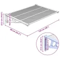 Auvent de porte Gris et transparent 122x90 cm Polycarbonate
