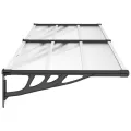 Auvent de porte Noir et transparent 239x90 cm Polycarbonate