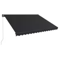 Auvent manuel rétractable avec LED 450x300 cm Anthracite