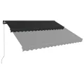 Auvent manuel rétractable avec LED 450x300 cm Anthracite
