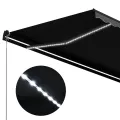 Auvent manuel rétractable avec LED 450x300 cm Anthracite