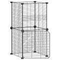 Cage animaux de compagnie à 8 panneaux et porte Noir 35x35 cm