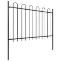 Clôture de jardin avec dessus en cerceau Acier 1,8 m Noir