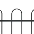 Clôture de jardin avec dessus en cerceau Acier 1,8 m Noir