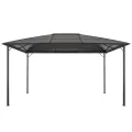 Tonnelle avec toit Aluminium 4x3x2,6 m Noir