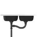 Évier de cuisine à double lavabo argenté 800x500x155 mm inox