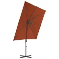 Parasol de jardin en porte-à-faux avec mât en acier terre cuite