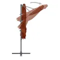 Parasol de jardin en porte-à-faux avec mât en acier terre cuite