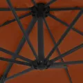 Parasol de jardin en porte-à-faux avec mât en acier terre cuite
