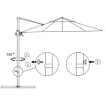 Parasol de jardin en porte-à-faux avec mât en acier terre cuite