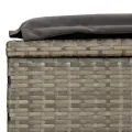 Chaise longue avec toit rond gris 211x57x140 cm résine tressée