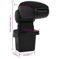 Accoudoir de voiture noir 15x31,5x(35-51) cm ABS