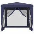 Tente de fête avec 4 parois latérales en maille Bleu 2,5x2,5 m